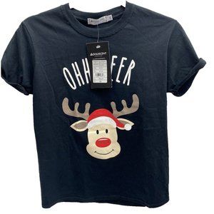 Ohh Deer Xs Women's T-Shirt Christmas Red Nose Reindeer Brand New